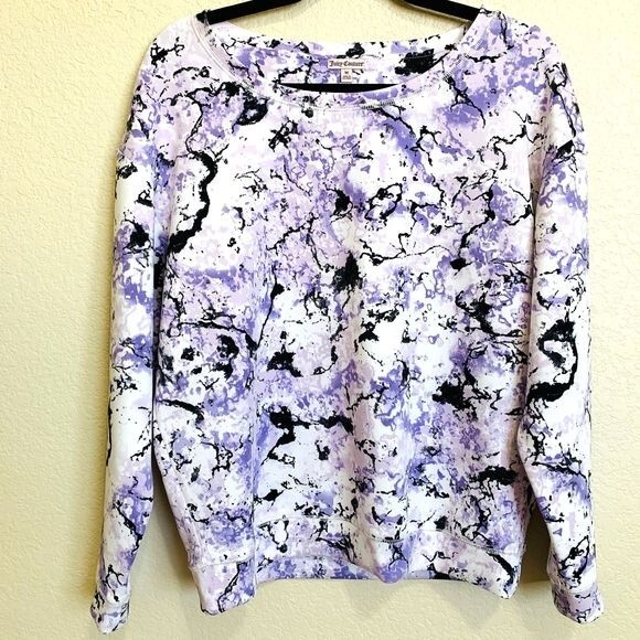 Juicy Couture Tops - Juicy Couture purple top marble pattern Long sleeve top size M